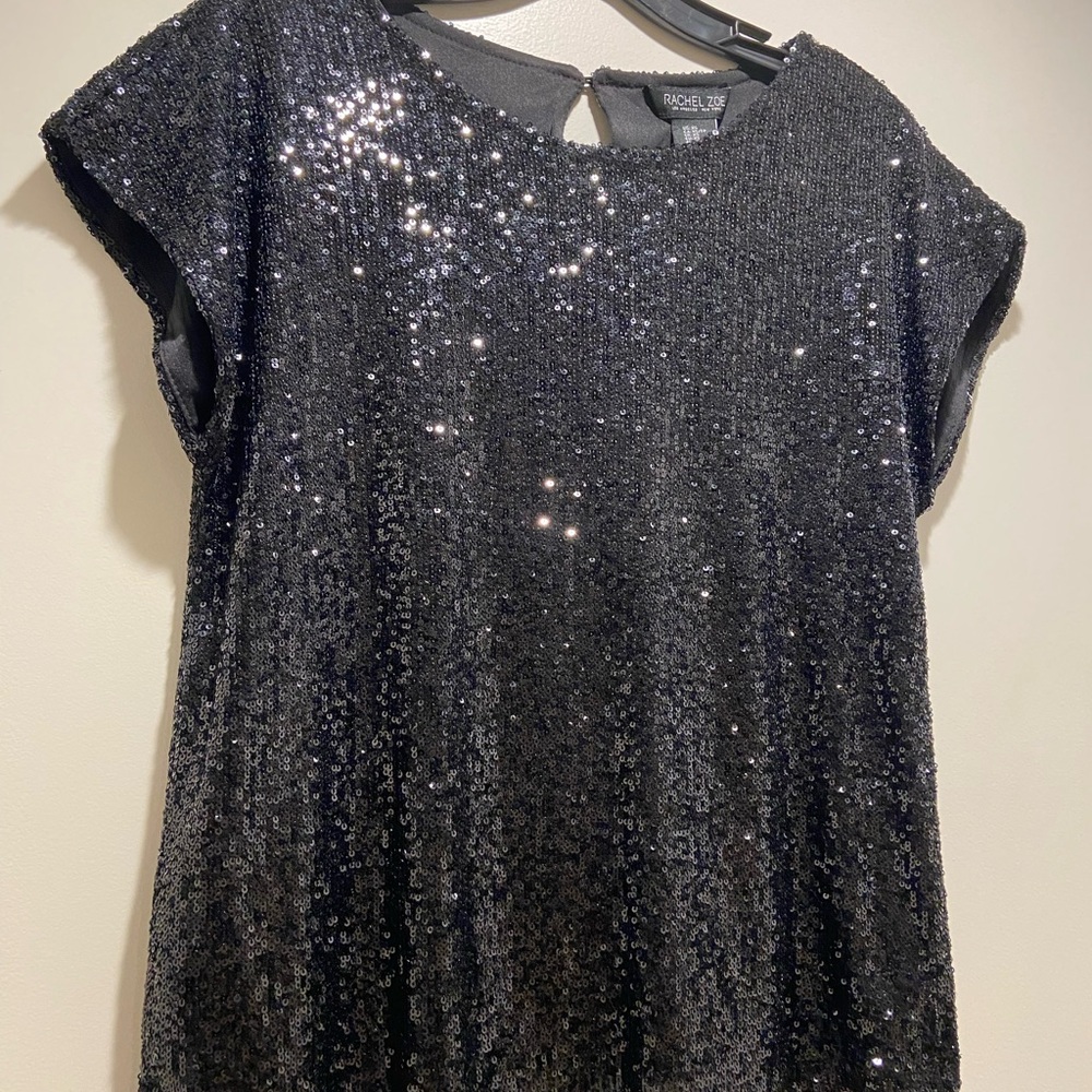 Rachel Zoe Black Blouse with Sequin Embellishments